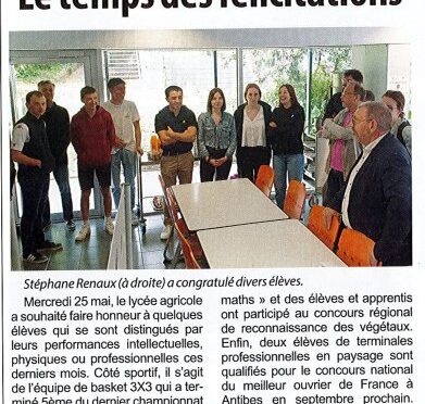 Le temps des félicitations