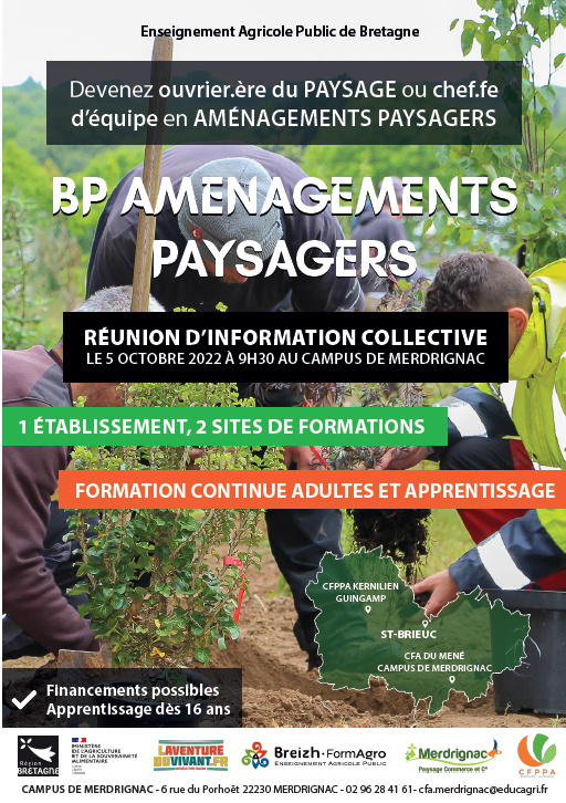 Info collectives sur le BP Aménagements Paysagers | Campus Merdrignac