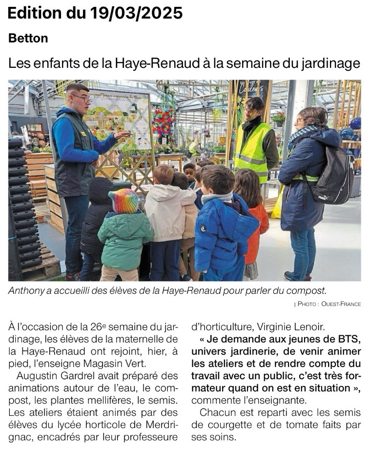 Semaine du jardinage au Magasin Vert de Betton !